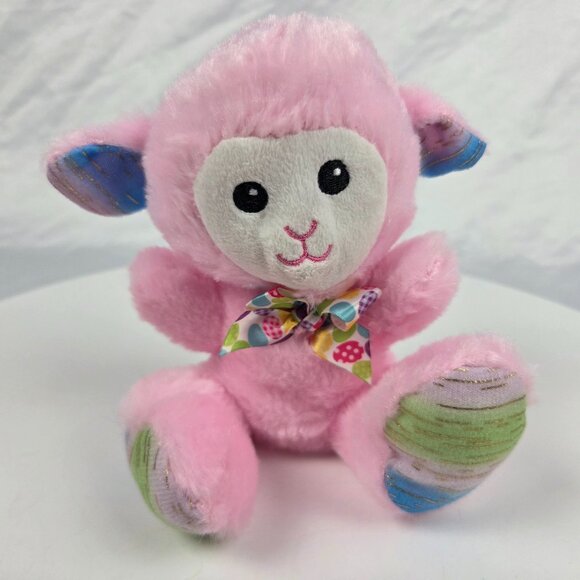 pink plush lamb toy 6" Fuzzy Friends - Picture 1 of 3